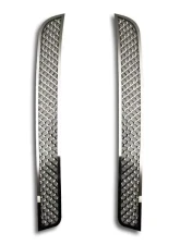 American Car Craft 2Pc Stainless Steel Brushed Rear Valance Laser Mesh Vent Grilles Chevrolet Corvette Stingray C7 2014-2019                                     - ACC-052003-B - Image 6