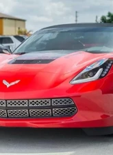 American Car Craft 12pc Stainless Steel Brushed Front Grille Factory Overlay Chevrolet Corvette Stingray C7 2014-2019                                     - ACC-052026-B - Image 2