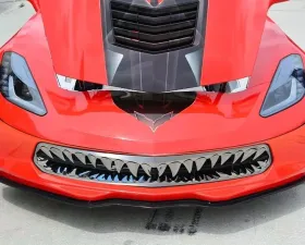 American Car Craft Shark Tooth Grille | Stainless Steel Black Chevrolet Corvette C7 2014-2019