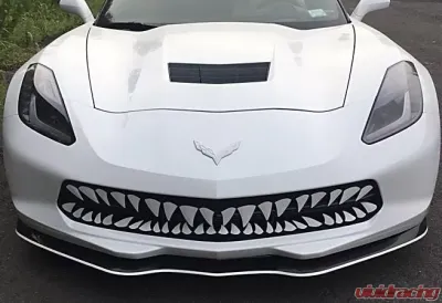 American Car Craft Shark Tooth Grille | Stainless Steel Black Chevrolet Corvette C7 2014-2019 - ACC-052080-BLK