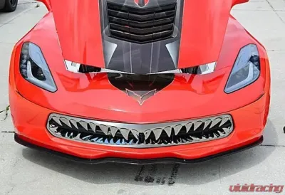 American Car Craft Shark Tooth Grille | Stainless Steel Black Chevrolet Corvette C7 2014-2019 - ACC-052080-BLK