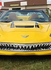 American Car Craft Shark Tooth Grille | Stainless Steel Black Chevrolet Corvette C7 2014-2019                                     - ACC-052080-BLK - Image 4