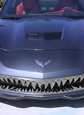 American Car Craft Shark Tooth Grille | Stainless Steel Black Chevrolet Corvette C7 2014-2019                                     - ACC-052080-BLK - Image 5
