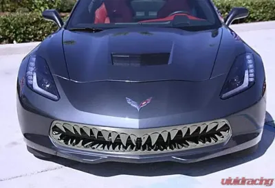 American Car Craft Shark Tooth Grille | Stainless Steel Black Chevrolet Corvette C7 2014-2019 - ACC-052080-BLK