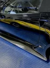 American Car Craft 650 HP Fin Brushed Stainless Steel Side Skirt Extensions w/Supercharged Inlaid Lettering Chevrolet Corvette Z06 | ZR1 2015-2019                                     - ACC-052094/052106 - Image 4
