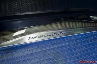 American Car Craft 650 HP Fin Brushed Stainless Steel Side Skirt Extensions w/Supercharged Inlaid Lettering Chevrolet Corvette Z06 | ZR1 2015-2019 - ACC-052094/052106