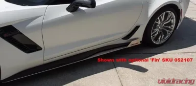 American Car Craft 650 HP Fin Brushed Stainless Steel Side Skirt Extensions w/Supercharged Inlaid Lettering Chevrolet Corvette Z06 | ZR1 2015-2019 - ACC-052094/052106