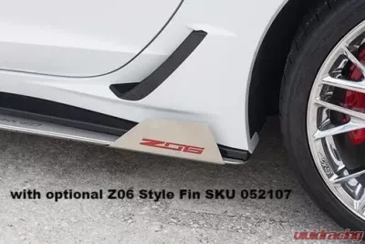 American Car Craft 650 HP Fin Brushed Stainless Steel Side Skirt Extensions w/Supercharged Inlaid Lettering Chevrolet Corvette Z06 | ZR1 2015-2019 - ACC-052094/052106
