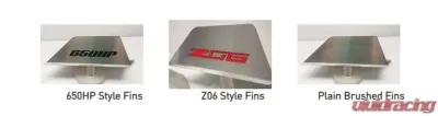 American Car Craft 650 HP Fin Brushed Stainless Steel Side Skirt Extensions w/Supercharged Inlaid Lettering Chevrolet Corvette Z06 | ZR1 2015-2019 - ACC-052094/052106