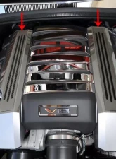 American Car Craft 2Pc Polished/Brushed Bright Red Solid Fuel Rail Ribbed Covers Chevrolet Camaro SS 2010-2015                                     - ACC-103054-BRSD - Image 2