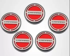 American Car Craft 5Pc Bright Red Solid Engine Fluid Cap Covers Chevrolet Camaro V6 2010-2022