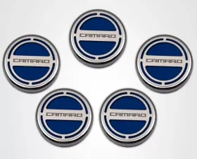American Car Craft 5Pc Dark Blue Solid Engine Fluid Cap Covers Chevrolet Camaro V6 2010-2012