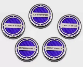 American Car Craft 5Pc Purple Carbon Fiber Engine Fluid Cap Covers Chevrolet Camaro V6 2010-2022
