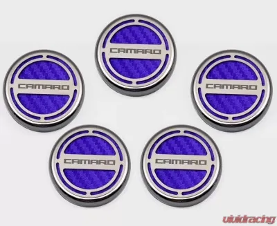 American Car Craft 5Pc Purple Carbon Fiber Engine Fluid Cap Covers Chevrolet Camaro V6 2010-2022 - ACC-103071-PUR