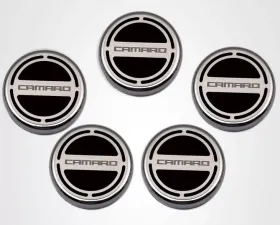 American Car Craft 5Pc Black Solid Engine Fluid Cap Covers Chevrolet Camaro V6 2010-2022