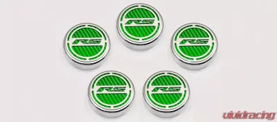 American Car Craft 5Pc Automatic Green Carbon Fiber Engine Fluid Cap Covers Chevrolet Camaro RS 2010-2022 - ACC-103073-GRN