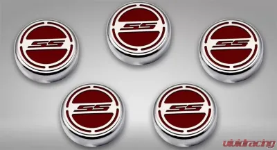 American Car Craft 5Pc Automatic Garnet Red Engine Fluid Cap Covers Chevrolet Camaro SS 2010-2022 - ACC-103074-GNRD