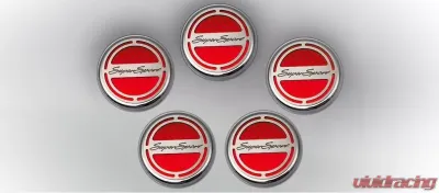 American Car Craft 5Pc Super Sport Style Bright Red Solid Engine Fluid Cap Cover Chevrolet Camaro SS 2010-2022 - ACC-103075-BSRD