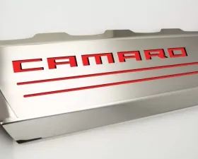 American Car Craft 2Pc Polished Stainless Steel Bright Red Solid Fuel Rail Cover Chevrolet Camaro SS 2016-2021