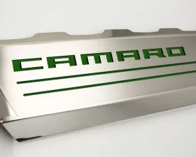 American Car Craft 2Pc Polished Stainless Steel Green Carbon Fiber Fuel Rail Cover Chevrolet Camaro SS 2016-2021