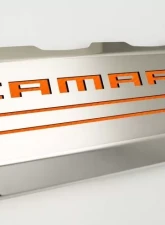 American Car Craft 2Pc Polished Stainless Steel Orange Carbon Fiber Fuel Rail Cover Chevrolet Camaro SS 2016-2021                                     - ACC-103077/103078-ORG - Image 8