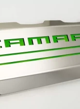 American Car Craft 2Pc Polished Stainless Steel Synergy Green Solid Fuel Rail Cover Chevrolet Camaro SS 2016-2021                                     - ACC-103077/103078-SGRN - Image 8