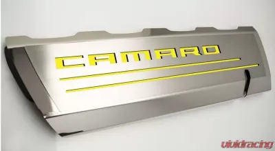 American Car Craft 2Pc Polished Stainless Steel Yellow Solid Fuel Rail Cover Chevrolet Camaro SS 2016-2021 - ACC-103077/103078-SYLW