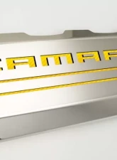 American Car Craft 2Pc Polished Stainless Steel Yellow Carbon Fiber Fuel Rail Cover Chevrolet Camaro SS 2016-2021                                     - ACC-103077/103078-YLW - Image 8