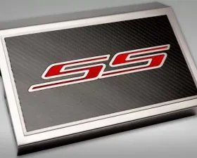 American Car Craft Brushed Red Carbon Fiber Fuse Box Cover Chevrolet Camaro SS 2016-2021