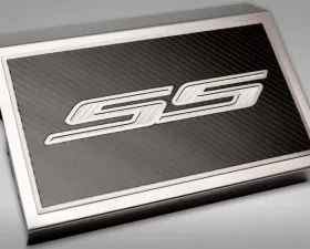 American Car Craft Brushed White Carbon Fiber Fuse Box Cover Chevrolet Camaro SS 2016-2021