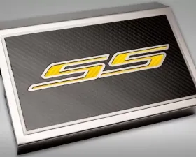 American Car Craft Brushed Yellow Carbon Fiber Fuse Box Cover Chevrolet Camaro SS 2016-2021
