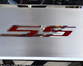American Car Craft Brushed Stainless Steel Garnet Red Fuse Box Cover Chevrolet Camaro SS 2016-2021
