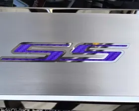 American Car Craft Brushed Stainless Steel Purple Carbon Fiber Fuse Box Cover Chevrolet Camaro SS 2016-2021
