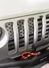 American Car Craft Thin Red Line Brushed Stainless Front Grille American Flag Jeep Wrangler JL 2018-2023                                     - ACC-142005-RD - Image 8