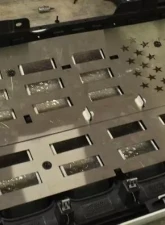 American Car Craft Thin Red Line Brushed Stainless Front Grille American Flag Jeep Wrangler JL 2018-2023                                     - ACC-142005-RD - Image 9