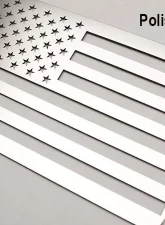 American Car Craft American Flag Emblem 1 Piece Set | Stainless Steel Brushed White                                     - ACC-142123 - Image 7