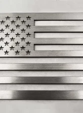American Car Craft American Flag Emblem 1 Piece Set | Stainless Steel Brushed White                                     - ACC-142123 - Image 2