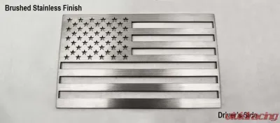 American Car Craft American Flag Emblem 1 Piece Set | Stainless Steel Brushed White - ACC-142123
