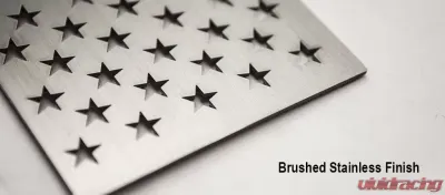 American Car Craft American Flag Emblem 1 Piece Set | Stainless Steel Brushed White - ACC-142123