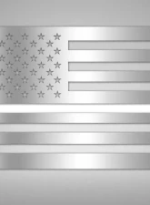 American Car Craft American Flag Emblem 1 Piece Set | Stainless Steel Brushed White                                     - ACC-142123 - Image 6