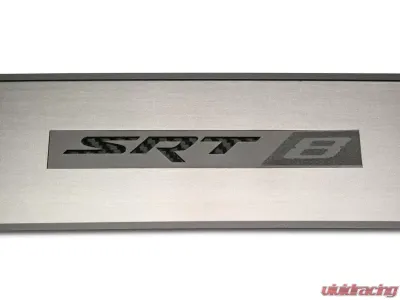 American Car Craft 2Pc Brushed Black Stainless Steel Door Badge Plate w/SRT8 Inlay Dodge Challenger 2008-2014 - ACC-151023-BBLK
