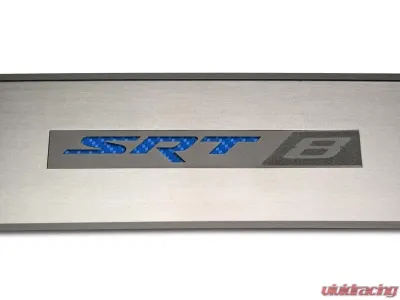 American Car Craft 2Pc Brushed Black Stainless Steel Door Badge Plate w/SRT8 Inlay Dodge Challenger 2008-2014 - ACC-151023-BBLK