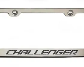 American Car Craft Brushed Black Custom License Plate Frame w/Challenger Lettering