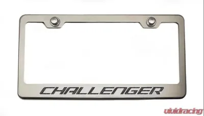 American Car Craft Brushed Black Custom License Plate Frame w/Challenger Lettering - ACC-152023-BBLK