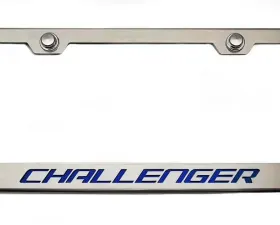 American Car Craft Dark Blue Solid Custom License Plate Frame w/Challenger Lettering