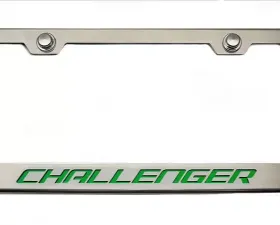 American Car Craft Green Carbon Fiber Custom License Plate Frame w/Challenger Lettering