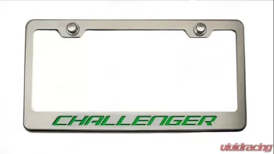 American Car Craft Green Carbon Fiber Custom License Plate Frame w/Challenger Lettering - ACC-152023-GRN