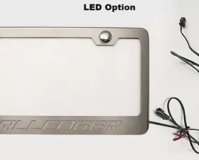 American Car Craft Purple Carbon Fiber Custom License Plate Frame w/Challenger Lettering