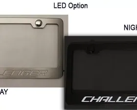 American Car Craft Black Solid Custom License Plate Frame w/Challenger Lettering