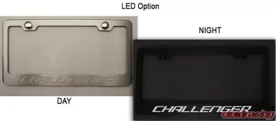 American Car Craft Black Solid Custom License Plate Frame w/Challenger Lettering - ACC-152023-SBLK